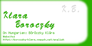 klara boroczky business card